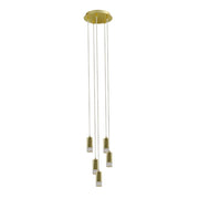 Lampadario LED Italux Mentin 5 luci 3000K oro 120cm