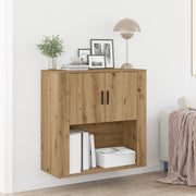Mobile da Parete Rovere Artigianale 80x33x80 cm Legno Ingegnerizzato