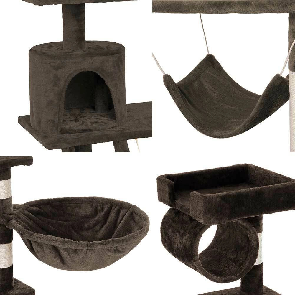 Albero Tiragraffi per Gatti Parco Giochi Cuccia Graffiatoio gatto 142cm Brown