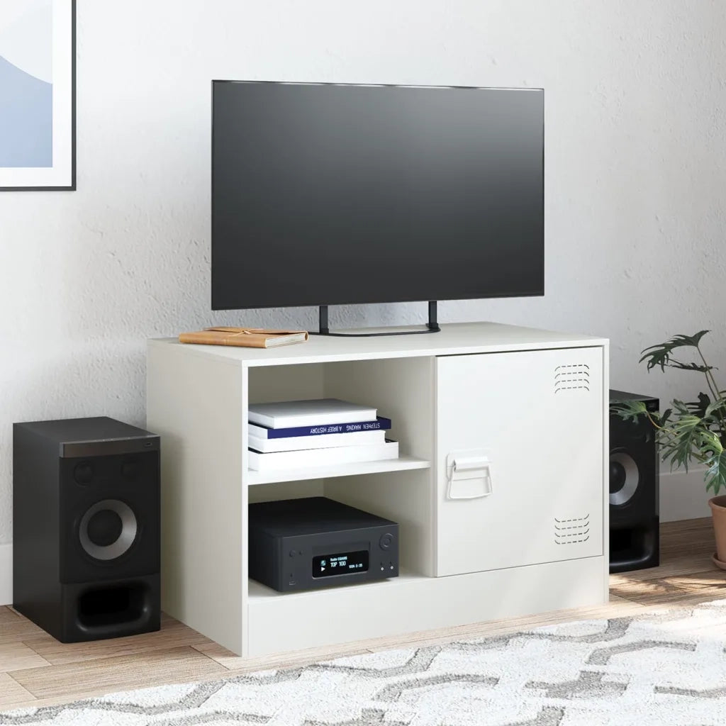 Mobile TV | Armadietto TV | Mobile Porta TV Bianco 67x39x44 cm in Acciaio