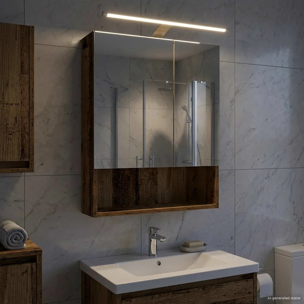 Mobiletto per specchio da bagno Legno vecchio 50 x 14,5 x 70 cm