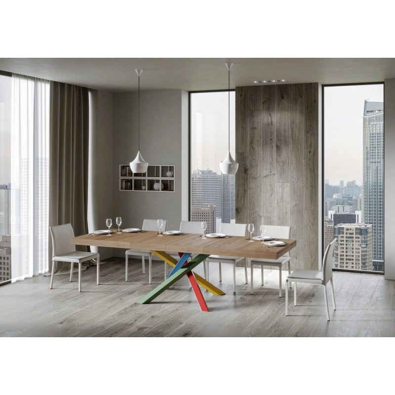 Tavolo allungabile 200/460x90 cm Volantis Premium telaio Multicolore 4/B - Quercia Natura