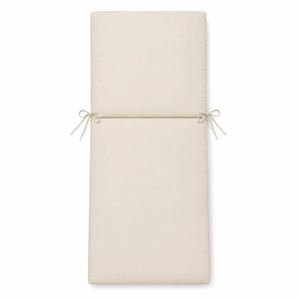Cuscino per lettino da esterno 190x60 cm con schienale reclinabile e laccetti in poliestere – Beige