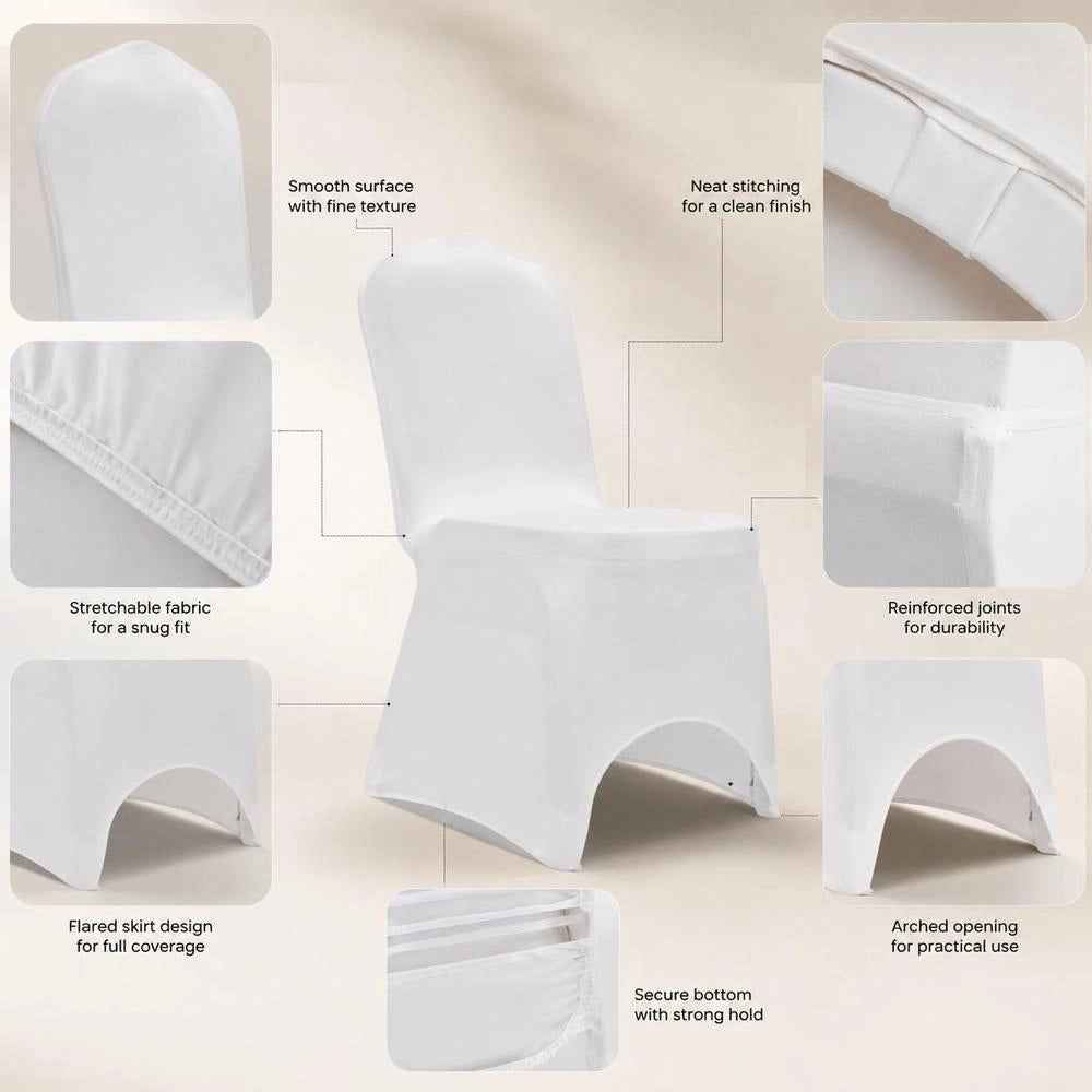 6 X Chair Cover Stretch Cover White