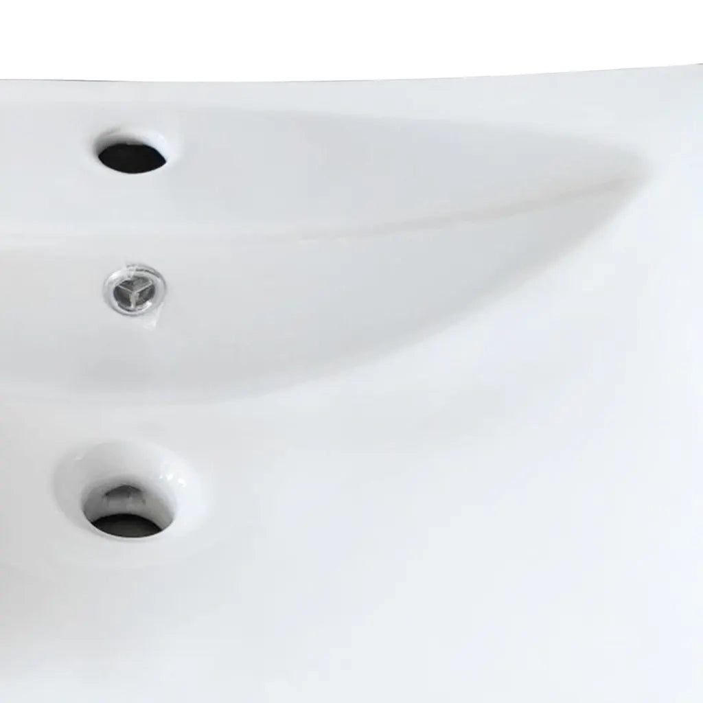 Lavabo-Lavandino Ceramica Lusso Rettangolare Foro di Trabocco e Foro Rubinetto