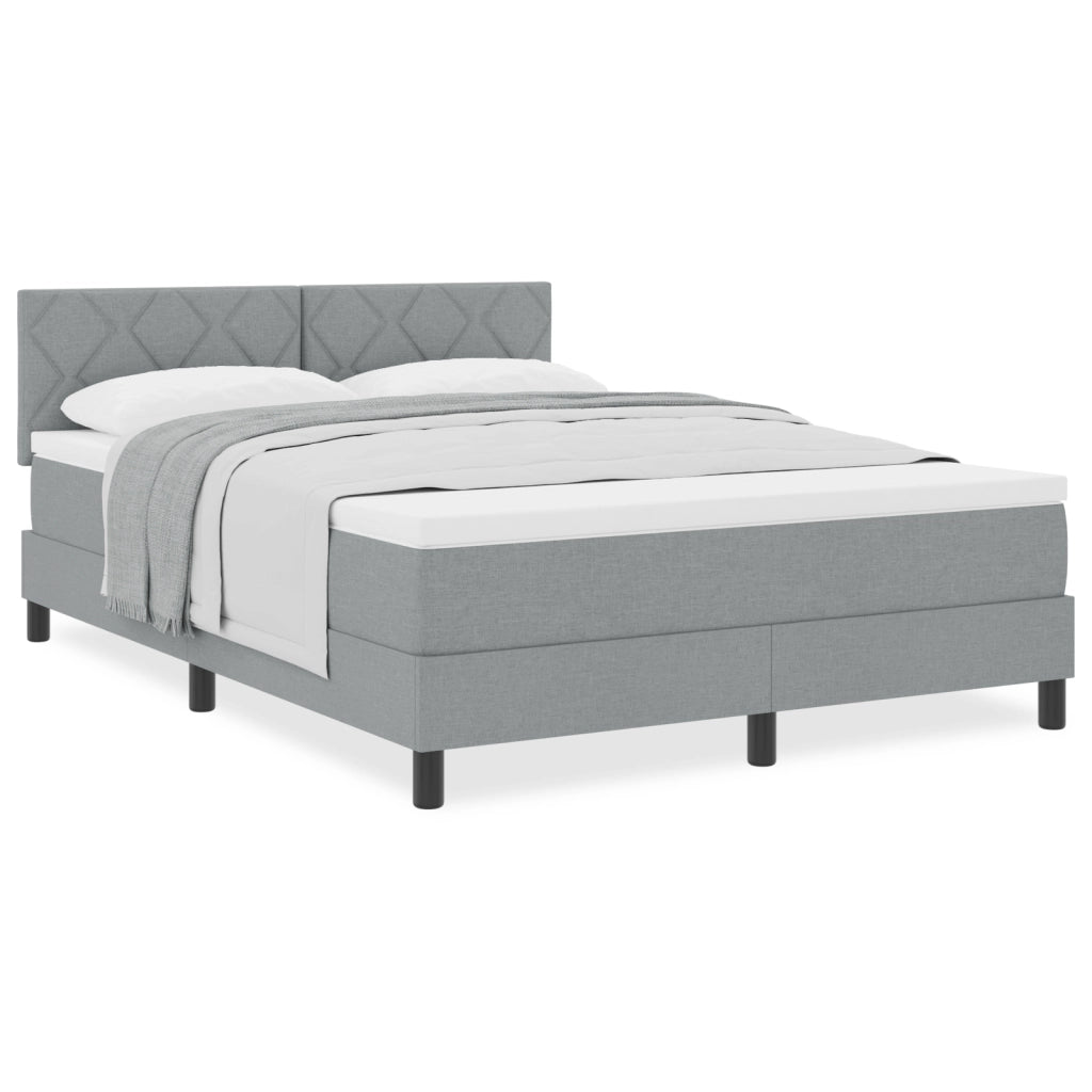 Letto a Molle con Materasso Grigio Chiaro 160x200 cm Tessuto