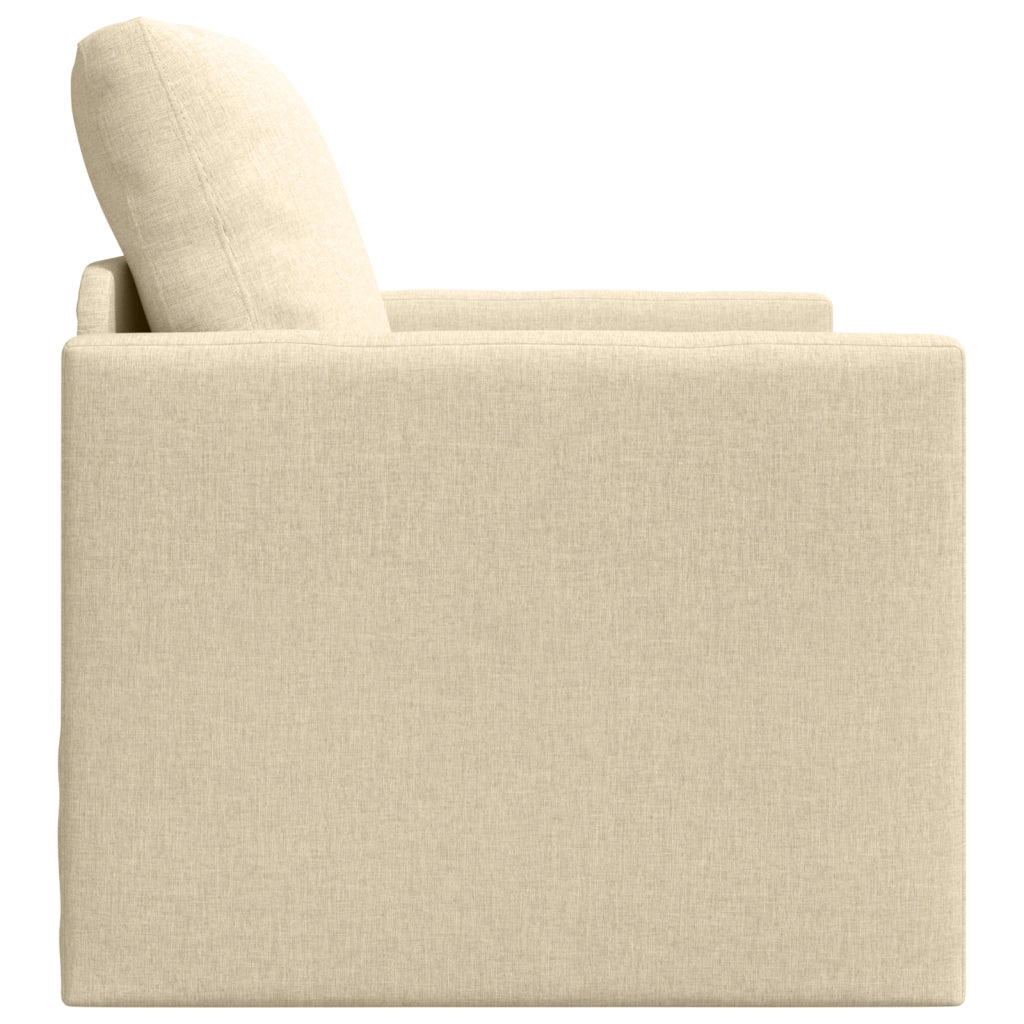 Divano Letto 2 in 1 Panna 74x77x81 cm Tessuto