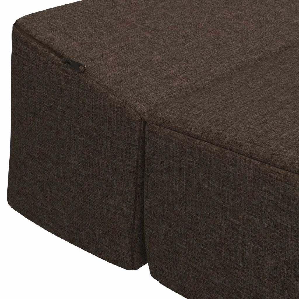 Divano Letto Pieghevole Tortora 200 x 70 x 15 cm Tessuto 900004
