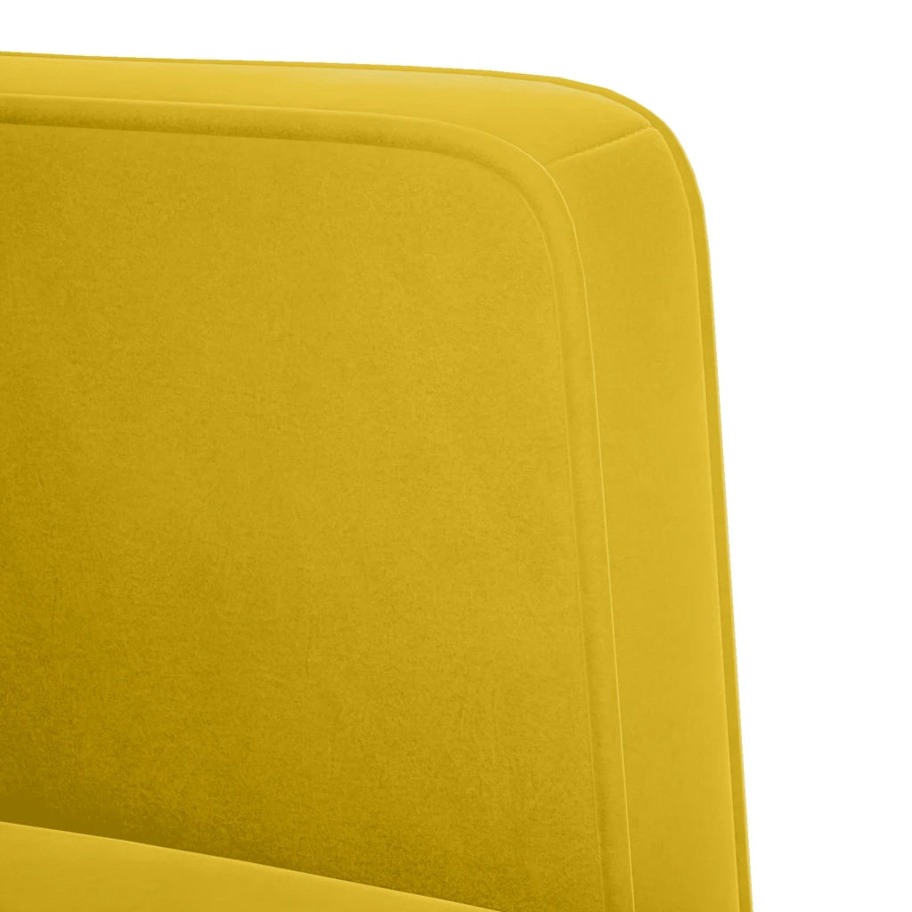 Divano | Divano da soggiorno | Sofa Divanetto Giallo 111 cm in Velluto