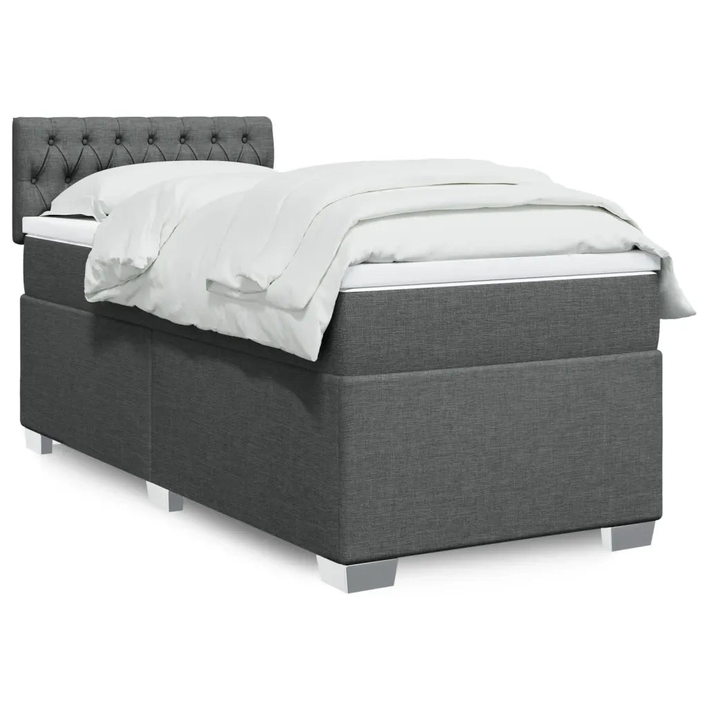 vidaXL Giroletto a Molle con Materasso Grigio Scuro 100x200 cm Tessuto