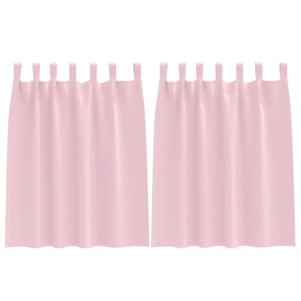 vidaXL Tende con tende 2 pcs Rosa Baby Poliestere