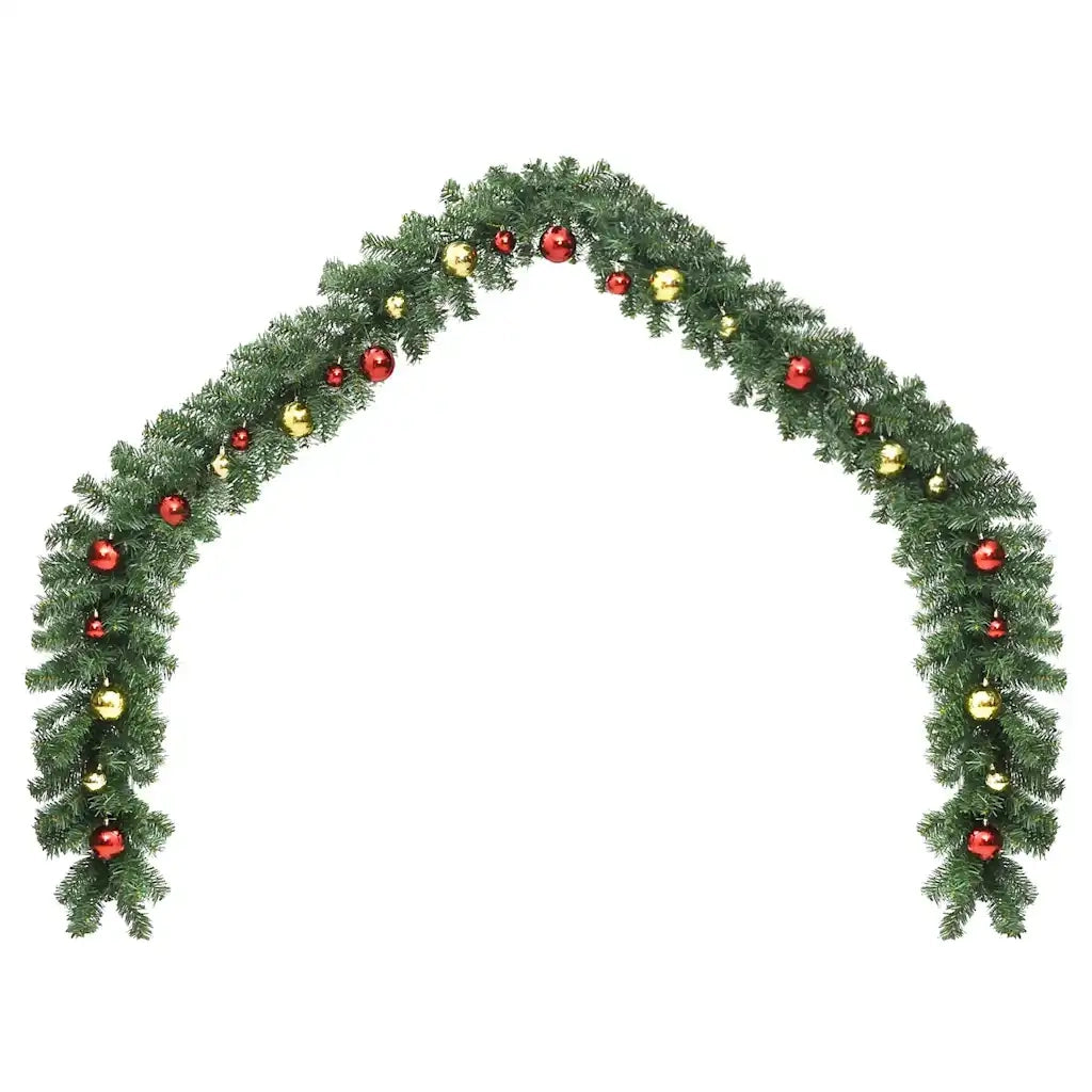 Ghirlanda di Natale Decorata con Palline e Luci a LED 20 m