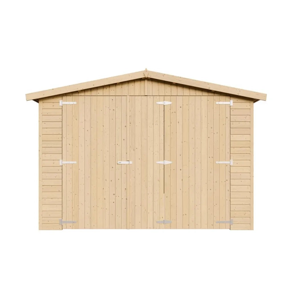 Garage in legno naturale A222x516x324 cm/15 m² - TIMBELA M101