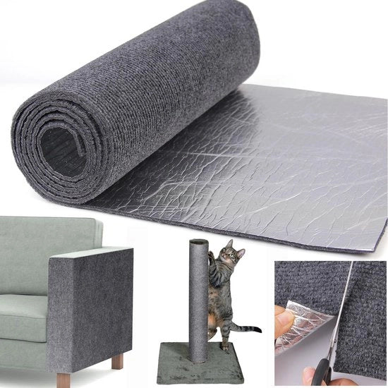 Krabbata autoadesiva per gatti, 300cm x 40cm piattaforma di gatto per DIY, protezione contro le graffette per gatti sul divano, piattaforma di gatto, krabbata per gatti per protezione dei supporti per gatti, protezione per mobili da divano (Grigio Scuro)