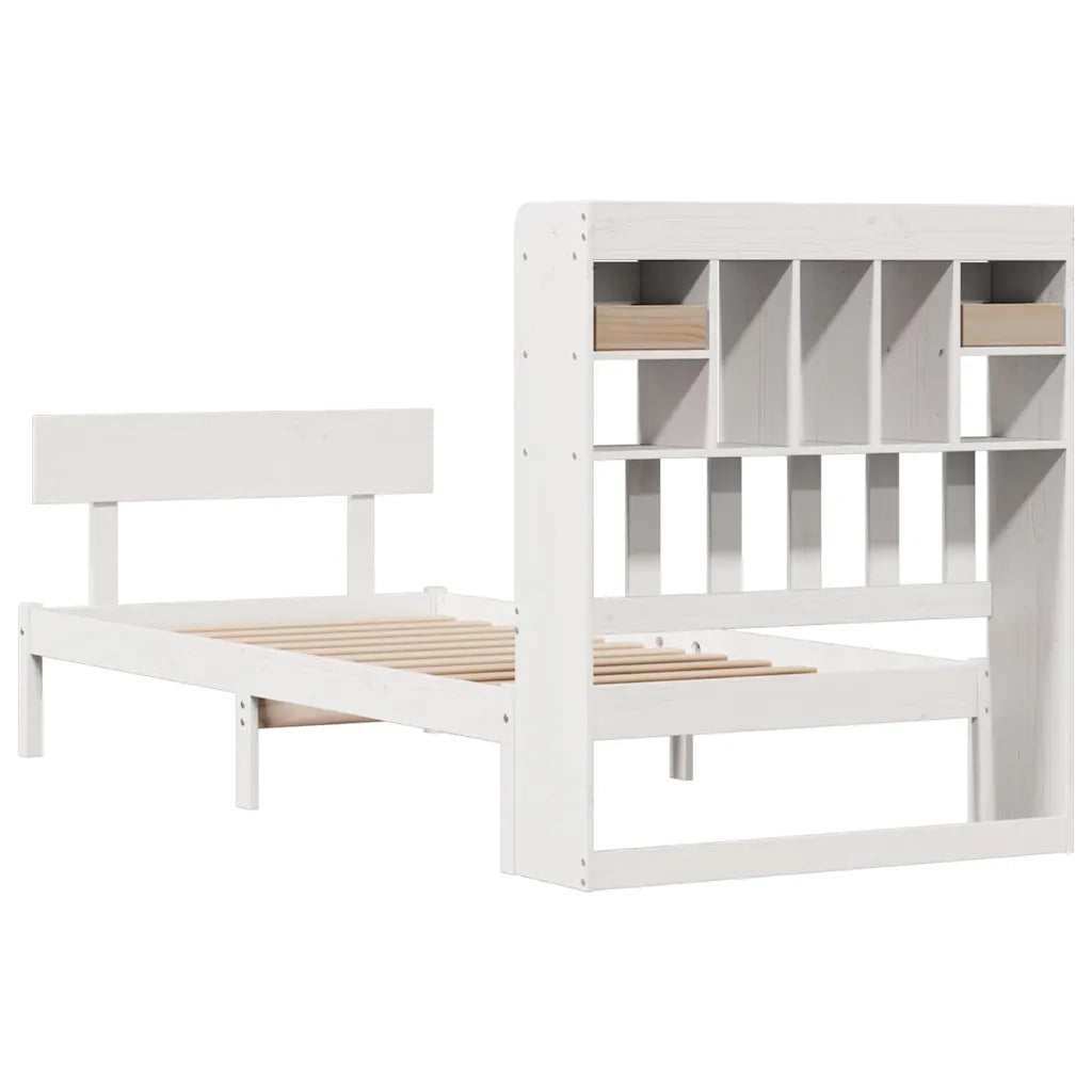 Letto con Libreria senza Materasso 75x190 cm in Legno Pino