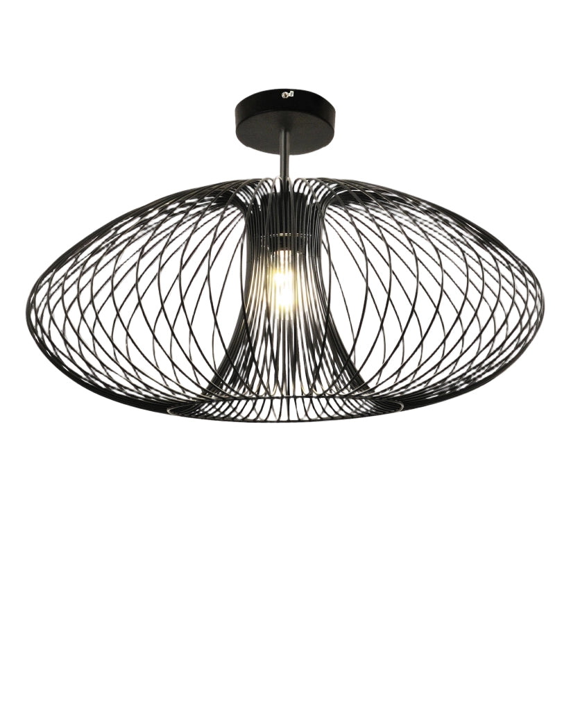 Plafoniera Fassa Ø60cm in metallo colore Nero, attacco E27 40W, design moderno ed elegante per illuminazione d'interni, IP20 - Fassa