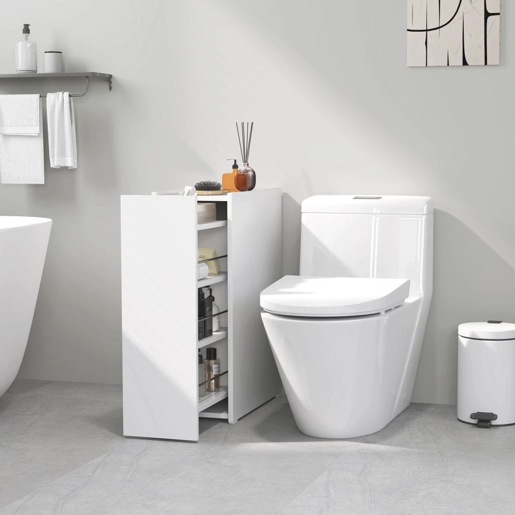 Mobile Bagno Stretto con Cassetto Profondo ¨C Zephmum ¨C Legno Bianco 60x30x