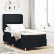 Letto a molle con materasso Nero 200 x 90 cm Tessuto 3340671