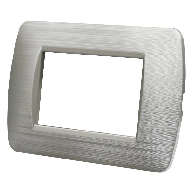 Placca Plastica Serie Space 3P Colore Silver Satinato Compatibile Con Bticino Living Light
