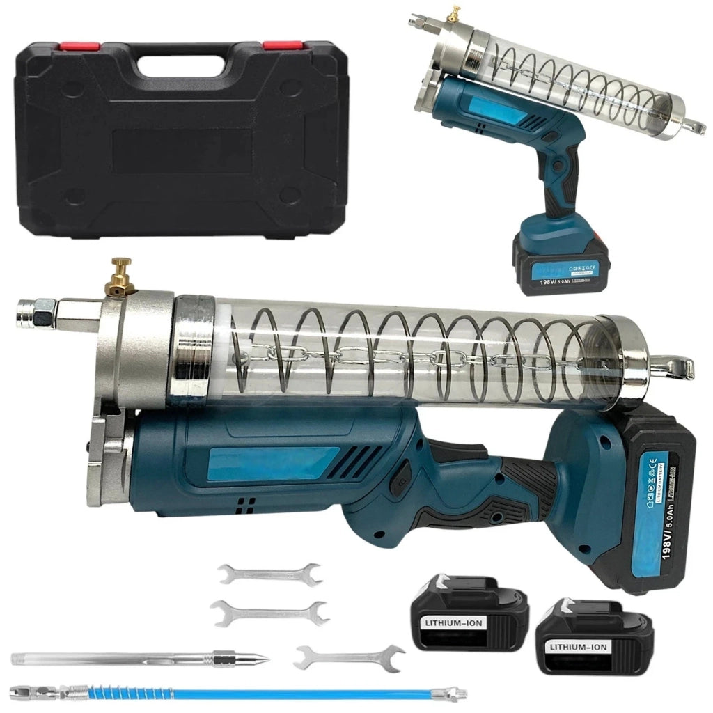 INGRASSATORE A BATTERIA 2 IN 1 MANUALE ELETTRICO SERBATOIO 600CC DOPPIA BATTERIA
