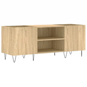Mobile porta dischi in stile industriale vintage 121 x 38 x 48 cm ampio spazio contenitivo legno composito rovere Sonoma 02_0049091