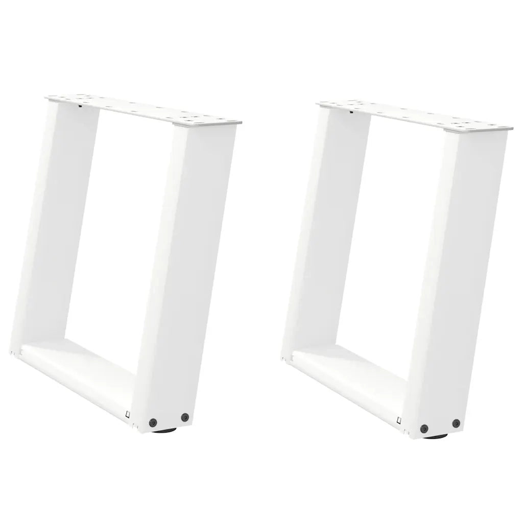 Gambe per Tavolino da Caff¨¨ a Forma di U 2 pz | Piede del tavolo Bianche 50x(42-43) cm Acciaio