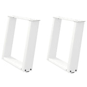 Gambe per Tavolino da Caff¨¨ a Forma di U 2 pz | Piede del tavolo Bianche 50x(42-43) cm Acciaio