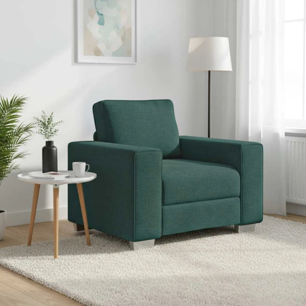 Poltrona Sofa Verde Scuro 100 cm Tessuto 4105212