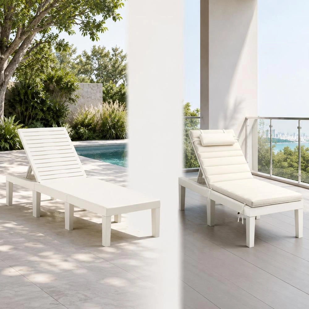 White Plastic Sun Lounger