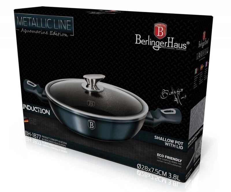 Berlinger Haus BH-1877 Pentola rivestita in granito color acquamarina da 28 cm