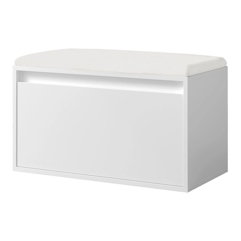 Panchina Portascarpe Degerfors con Cassetto 80x39x45 cm Bianco [en.casa]