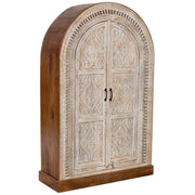 Armadio in legno marrone e bianco con 2 ante, 112x41x181h cm