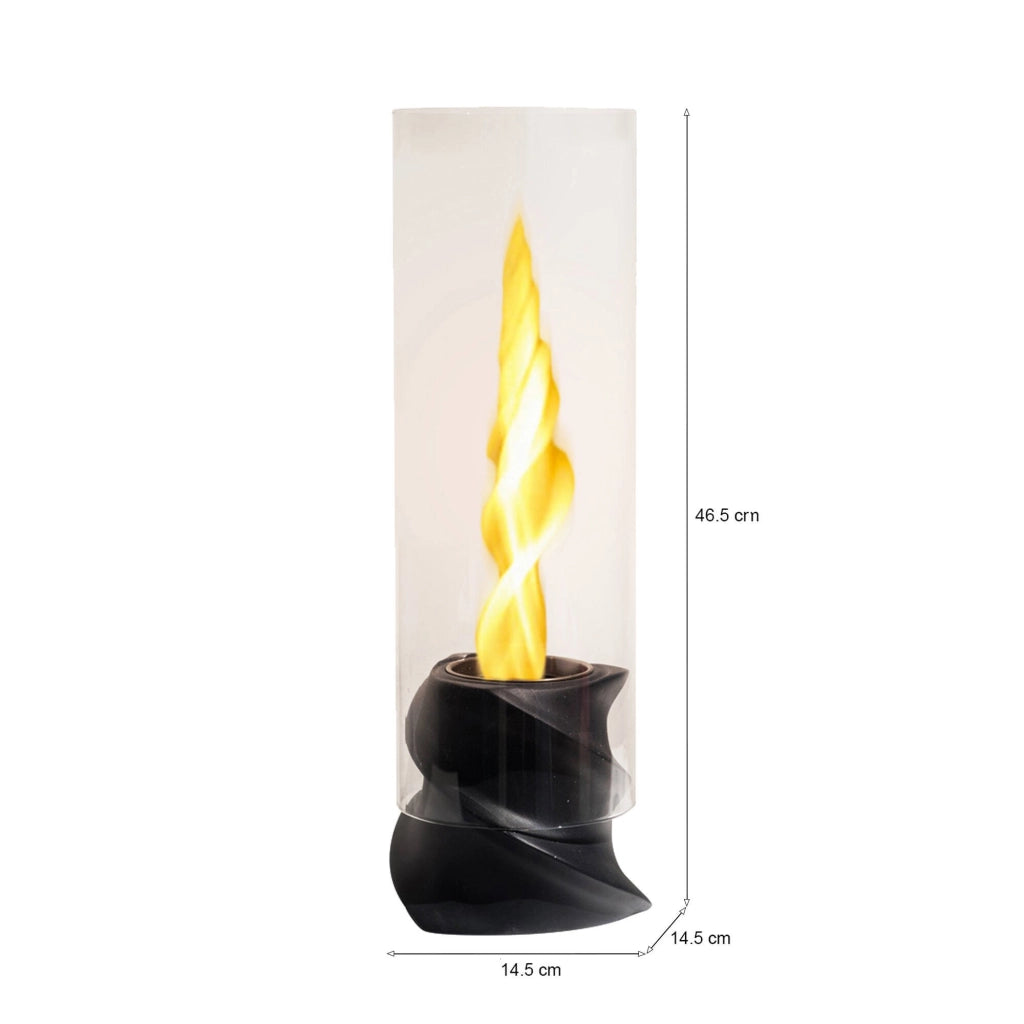 Camino a bioetanolo Conturbia, Caminetto ecologico, Focolare senza fumo, Riscaldatore ad etanolo, Made in Italy, 15x15 h47 cm, Nero