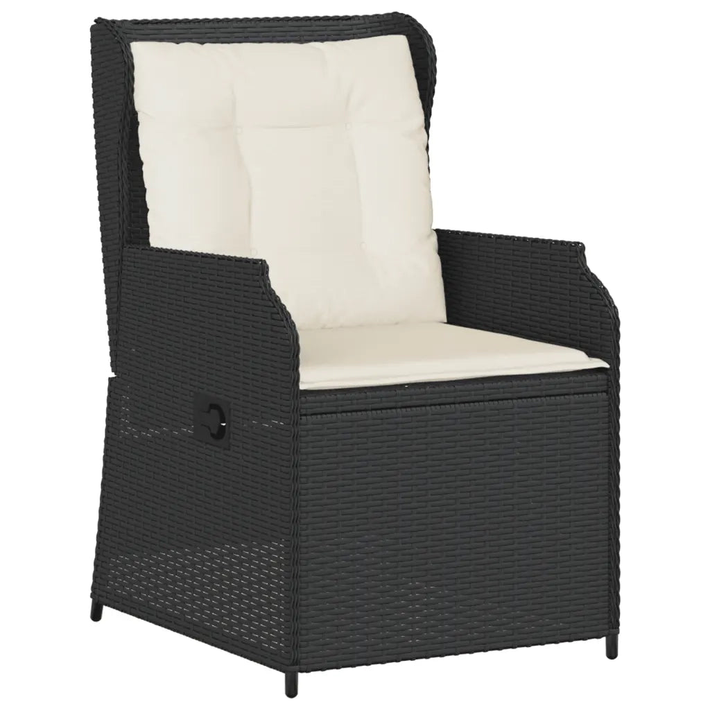 vidaXL Set Mobili da Giardino 6 pz con Cuscini in Polyrattan Nero
