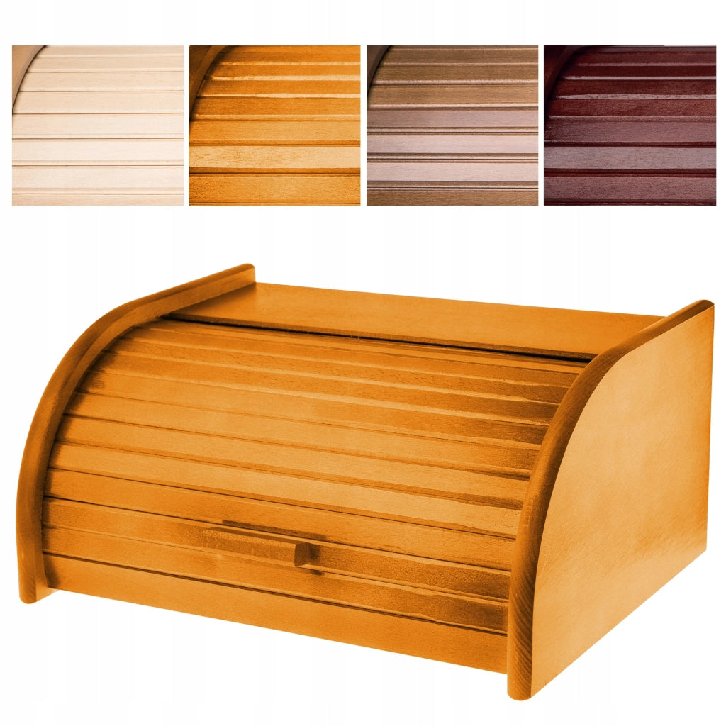 Scatola per il pane in legno KADAX, grande, color miele, per panini.