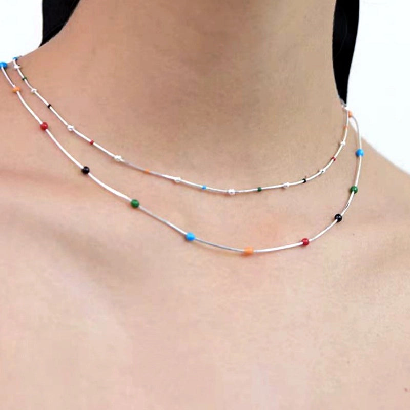 Collana di perline colorate di dopamina a forma di fagiolo dolce