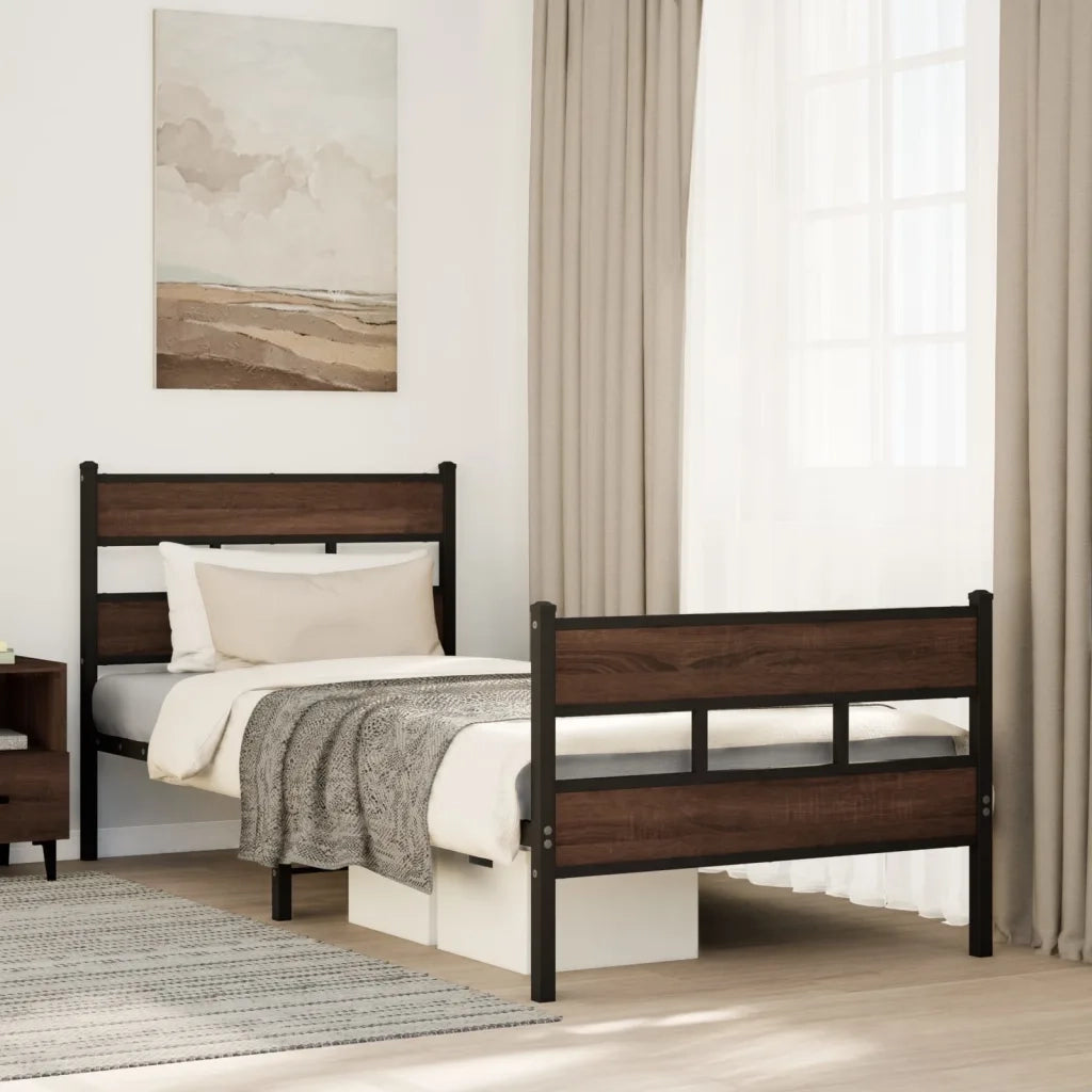Giroletto senza Materasso con Testiera e Pediera-Struttura Letto 80x200 cm