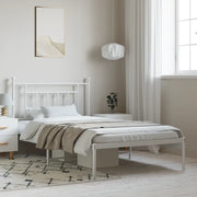 Giroletto con Testiera Metallo Bianco 100x200 cm 353581