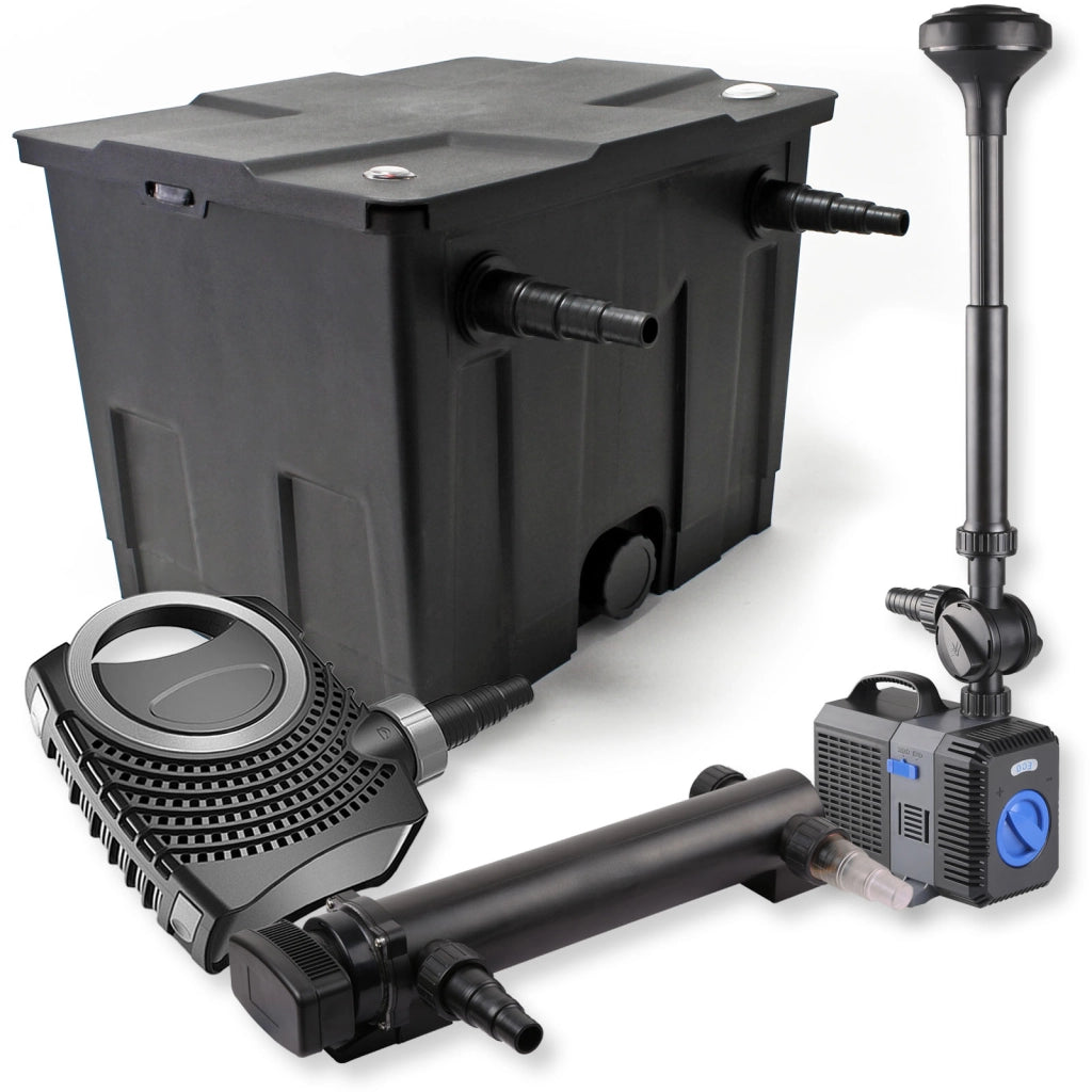 Set per laghetti filtro a camera 12000l Chiarificatore UVC 24W pompa NEO8000 pompa fontana