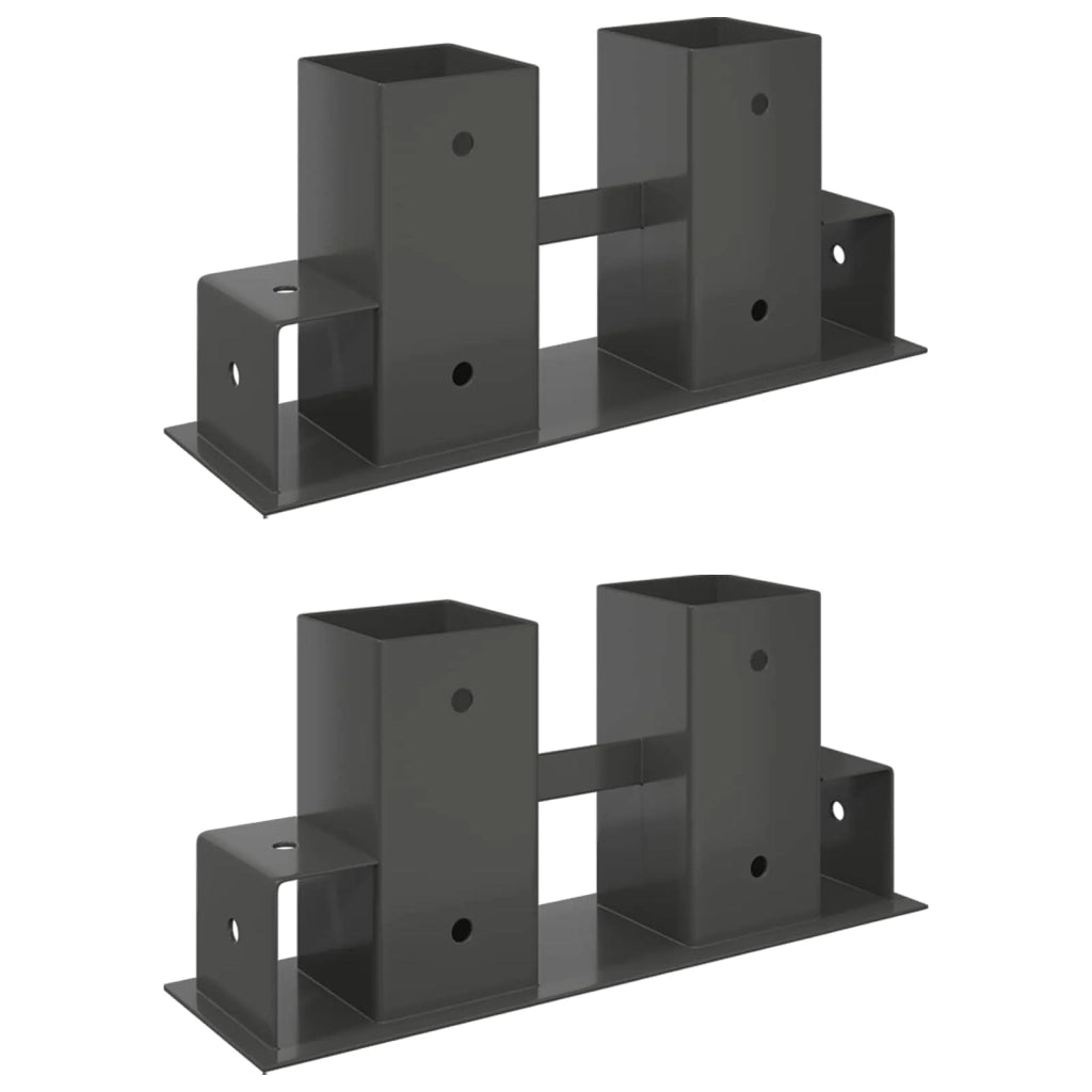 Aiuto per Impilare Legna 2 pcs Antracite 34 x 10 x 15 cm Acciaio 42030117