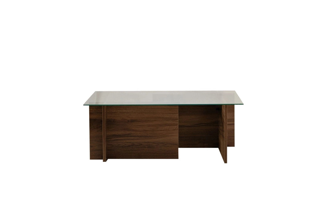 Tavolino in legno "Vetrino" - 105 x 65 x 40 cm - Noce