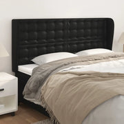 Testiera ad Orecchio Nera 203x23x118/128 cm in Similpelle 3118064