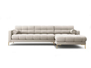 Cosmopolitan Design - Divano angolare destro "Bali" 5 posti in tessuto strutturato beige 