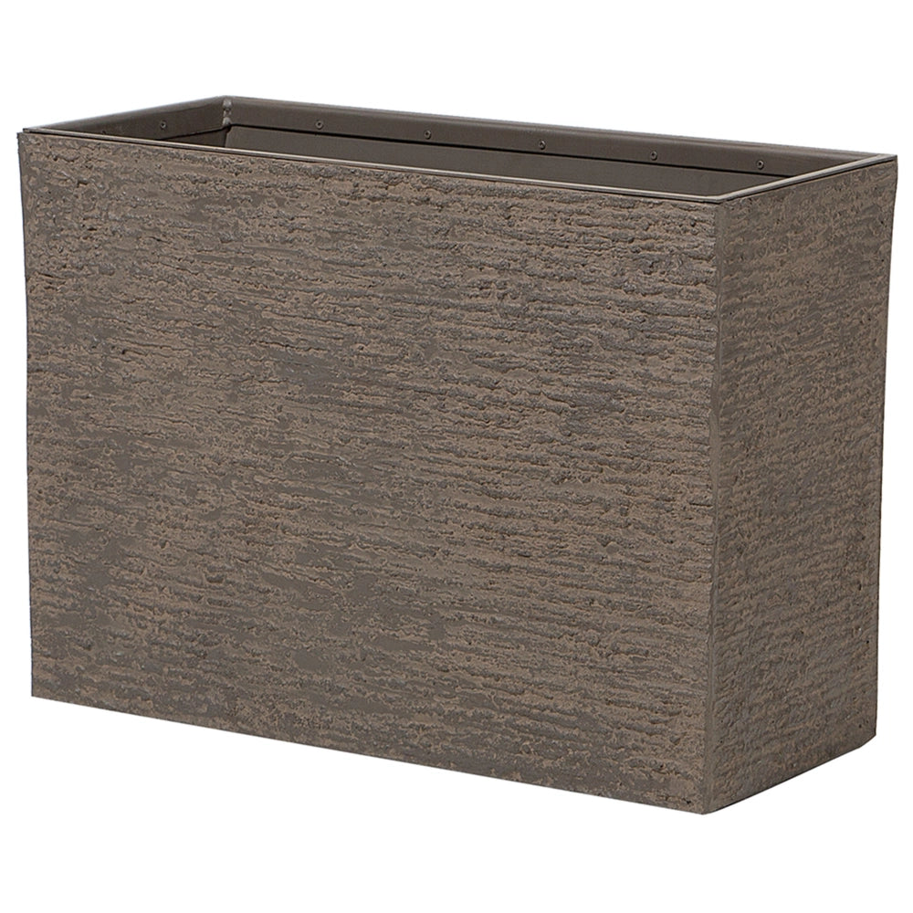 Vaso per piante in pietra marrone 50 x 70 x 29 cm Fioriera rettangolare per interni ed esterni
