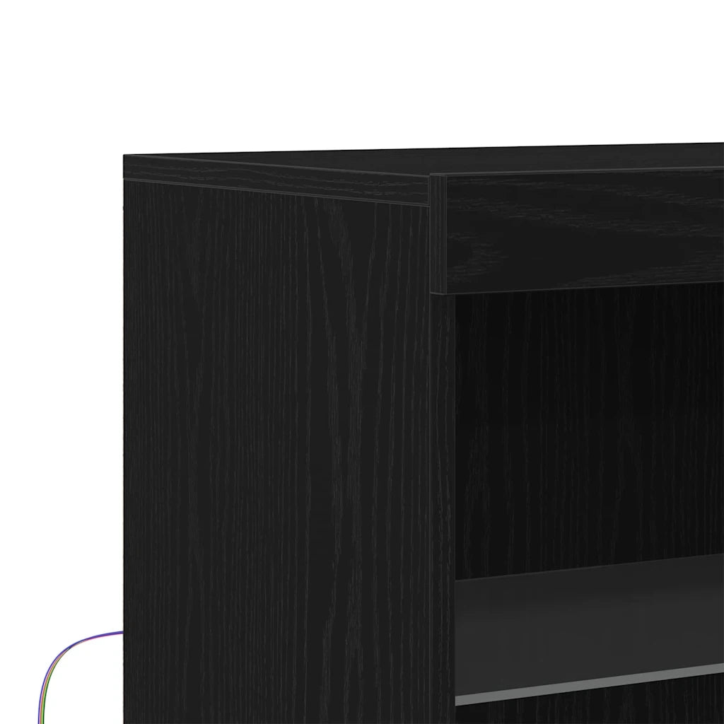 Credenza | Madia LED Nero 60 x 37 x 100 cm Legno multistrato