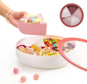 Contenitore per dolci e snack con coperchio - utile per la conservazione e la presentazione - in rosso, dimensioni 28,6 x 8 cm
