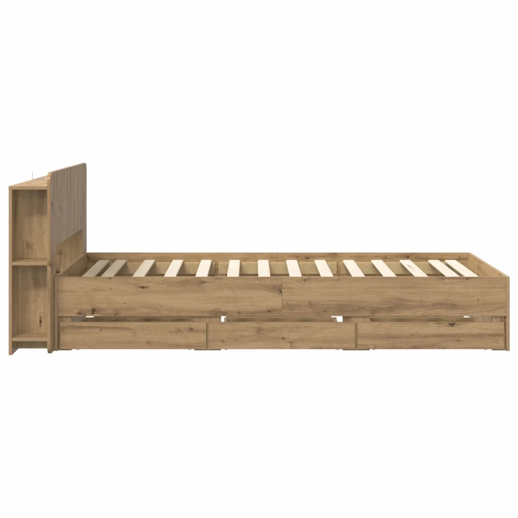 Telaio del letto con storage Rovere Artigianale 80 x 200 cm