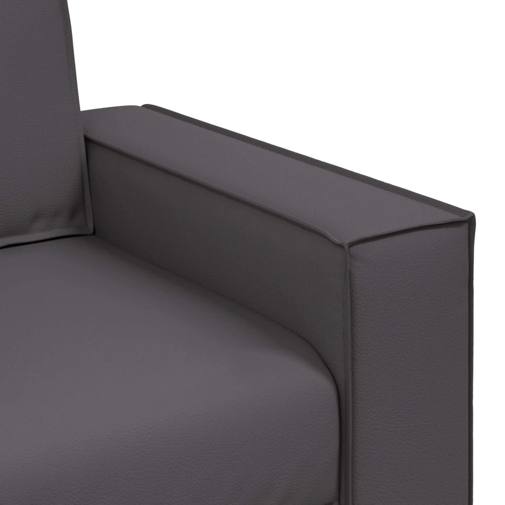 Poltrona | Sedia Relax Sofa Grigio 100 cm Pelle Sintetica