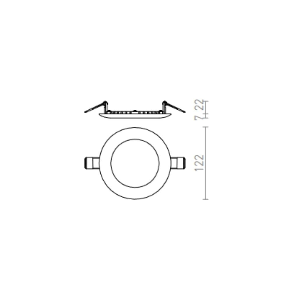 Faretto plafoniera DADA 12 da incasso nero cromato 230V LED 6W 3000K