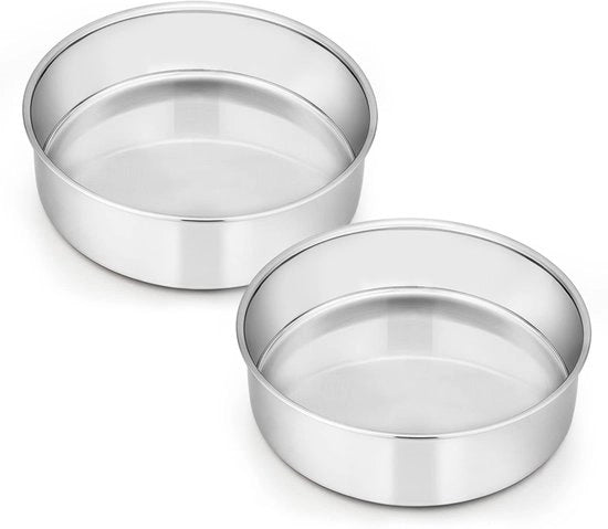 Set a forma per torte 16 cm - Acciaio inossidabile - 2 pezzi - Costruzione senza giunzioni - Resistenti al lavastoviglie - Pareti profonde per contenere più ingredienti - Forma per torte